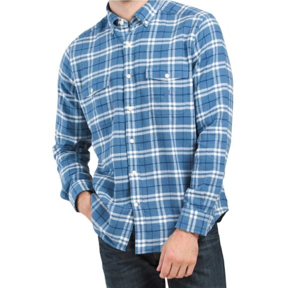 NWT Nautica Classic Collar Checked Sofr Brushed Flannel Casual Button Down Shirt
